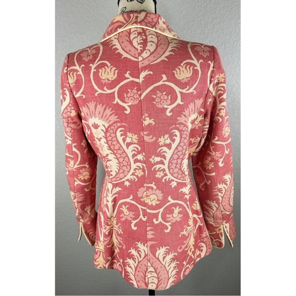 J McLaughlin Pink Padley 100% Cotton Blazer Summer Country Club Workwear, size 6 - Picture 6 of 10